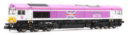 2D-066-006 Class 66 66734 Jubilee Pink "Platinum Jubilee" Diesel Locomotive