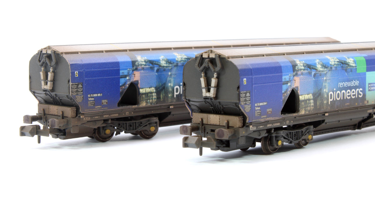 Custom Weathered Drax Power IIA-D Biomass Hopper Twin Pack (Renewable Pioneers Drax Livery) - Pack B