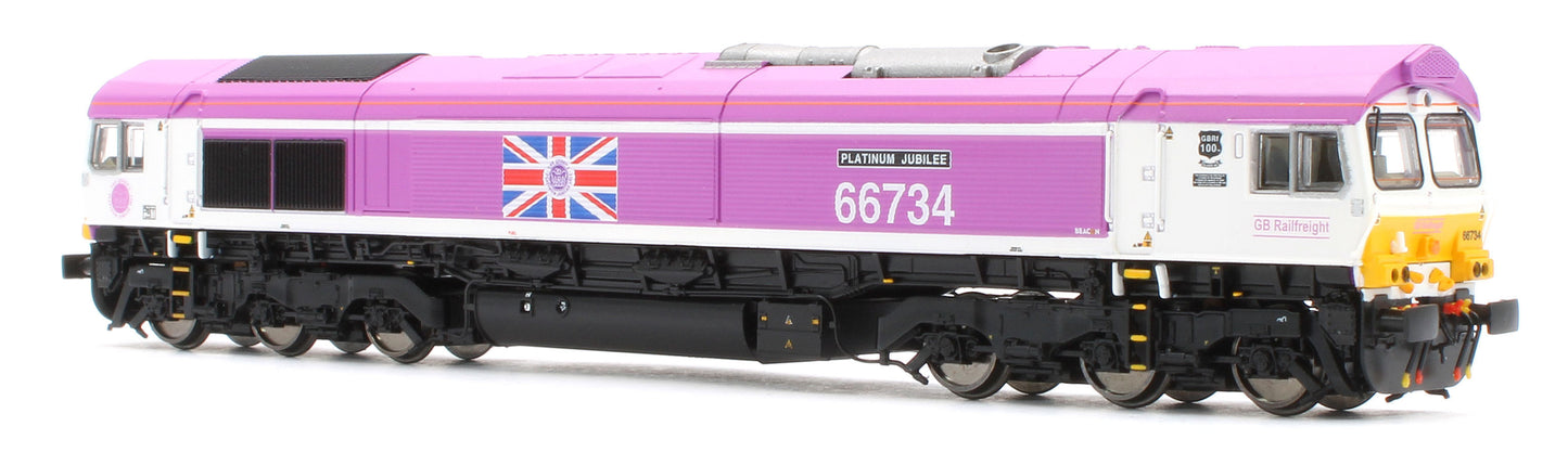 2D-066-006 Class 66 66734 Jubilee Pink "Platinum Jubilee" Diesel Locomotive