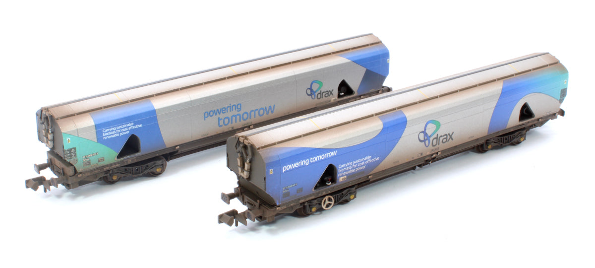 Custom Weathered Drax Power IIA-D Biomass Hopper Twin Pack (Original Drax Power Livery) - Pack A