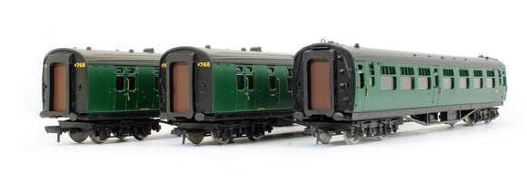 Pre-Owned Set Of 3 Bulleid Coaches BR Green (SR) (Exclusive Edition)