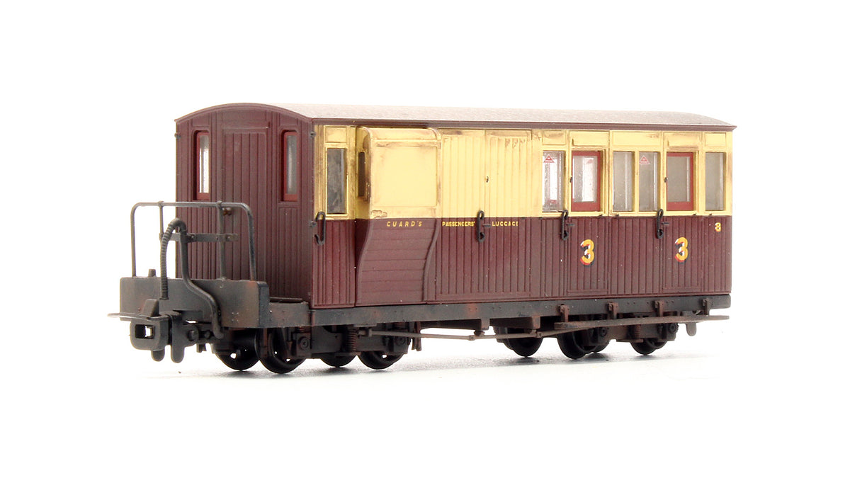 Pre-Owned Ffestiniog Railway Brake Third Crimson & Cream - Custom Weathered