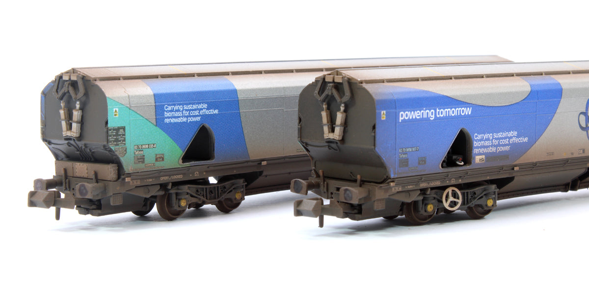 Custom Weathered Drax Power IIA-D Biomass Hopper Twin Pack (Original Drax Power Livery) - Pack A