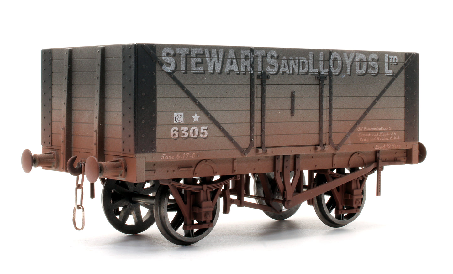 Pre-Owned 'Stewarts And Lloyds Ltd' 8 Plank Open Wagon No.6305 (Weathered)