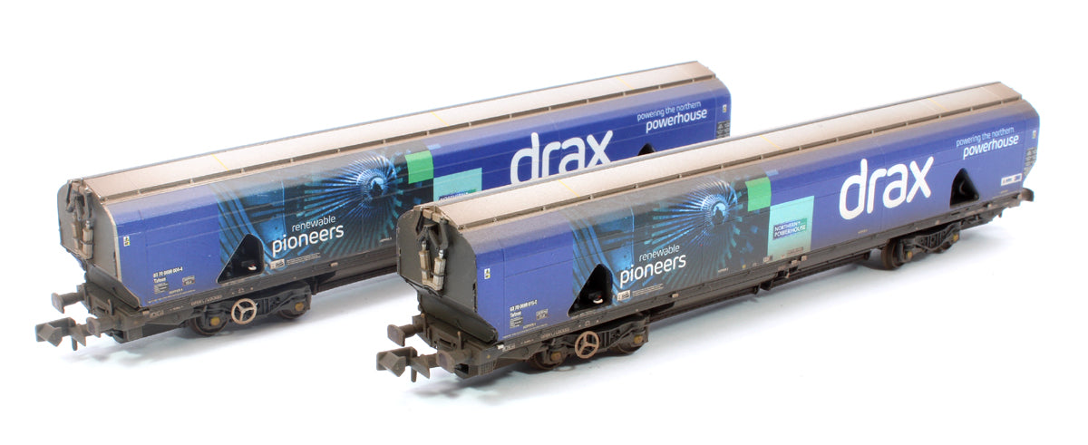 Custom Weathered Drax Power IIA-D Biomass Hopper Twin Pack (Renewable Pioneers Drax Livery) - Pack A