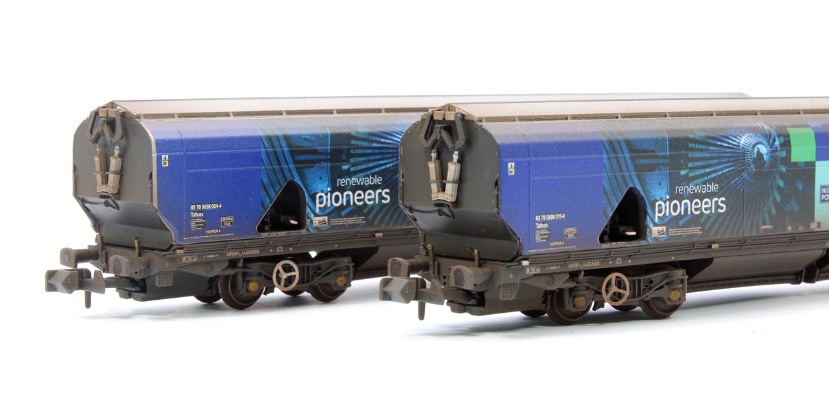 Custom Weathered Drax Power IIA-D Biomass Hopper Twin Pack (Renewable Pioneers Drax Livery) - Pack A