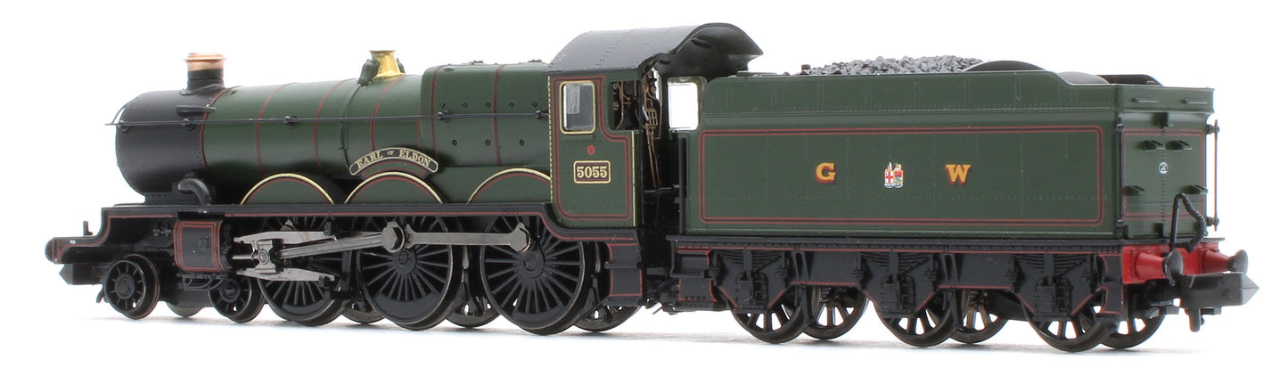 372-034SF GWR 4073 'Castle' 5055 'Earl of Eldon' GWR Lined Green (GW Crest) Steam Locomotive - DCC Sound