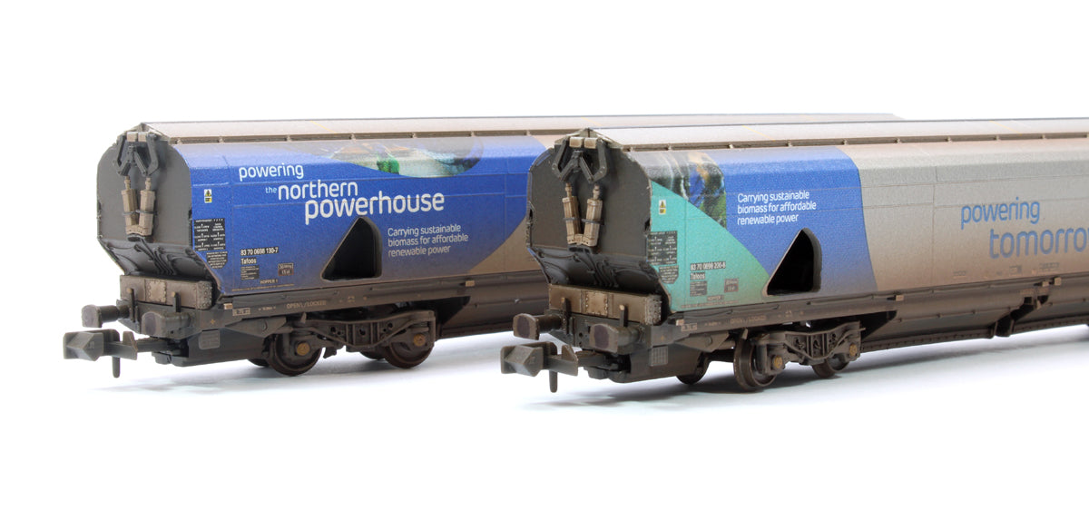 Custom Weathered Drax Power IIA-D Biomass Hopper Twin Pack (Northern Powerhouse Drax Livery) - Pack B