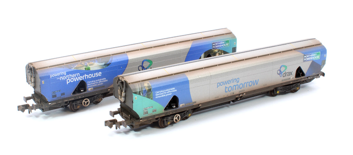 Custom Weathered Drax Power IIA-D Biomass Hopper Twin Pack (Northern Powerhouse Drax Livery) - Pack A