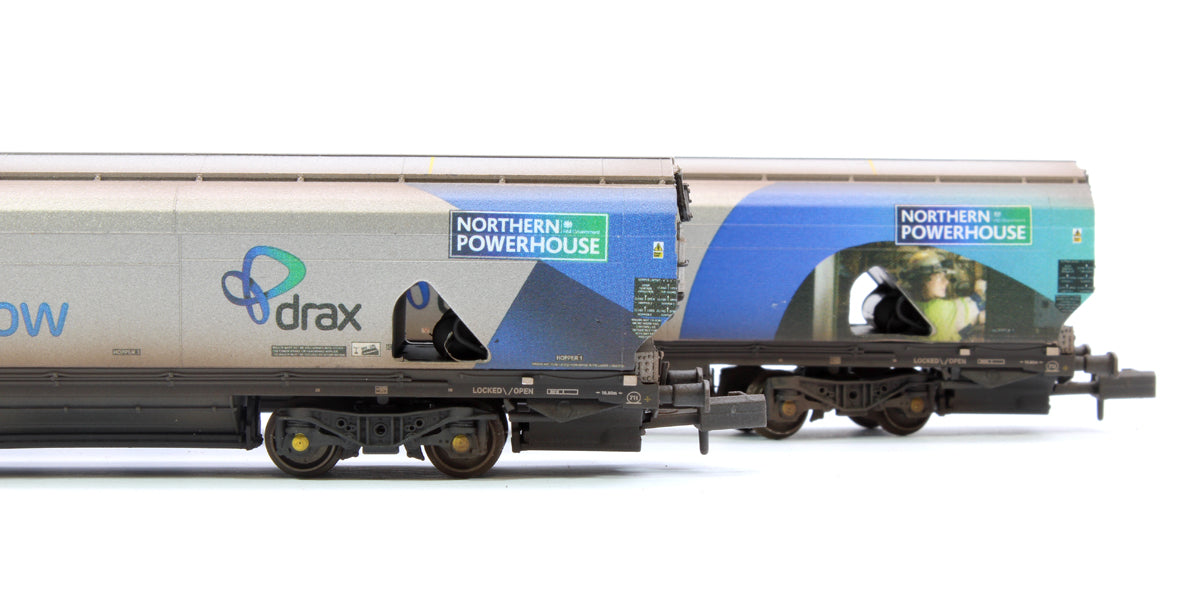 Custom Weathered Drax Power IIA-D Biomass Hopper Twin Pack (Northern Powerhouse Drax Livery) - Pack A