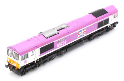 2D-066-006 Class 66 66734 Jubilee Pink "Platinum Jubilee" Diesel Locomotive