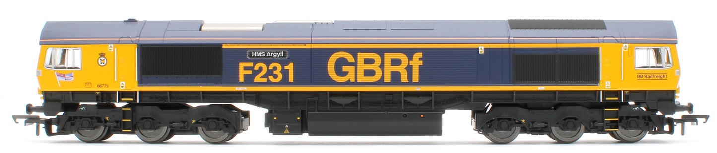 R30534TXS RailRoad GBRf Class 66 HMS Argyll 66775 Diesel Locomotive - DCC Sound