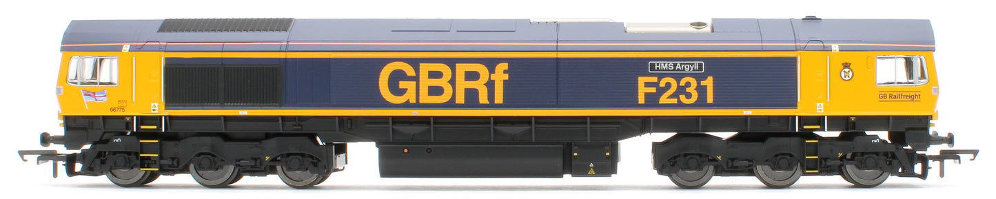 R30534TXS RailRoad GBRf Class 66 HMS Argyll 66775 Diesel Locomotive - DCC Sound