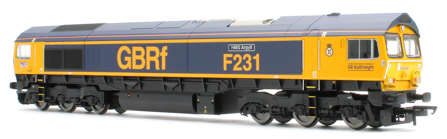 R30534 RailRoad GBRf Class 66 HMS Argyll 66775 Diesel Locomotive