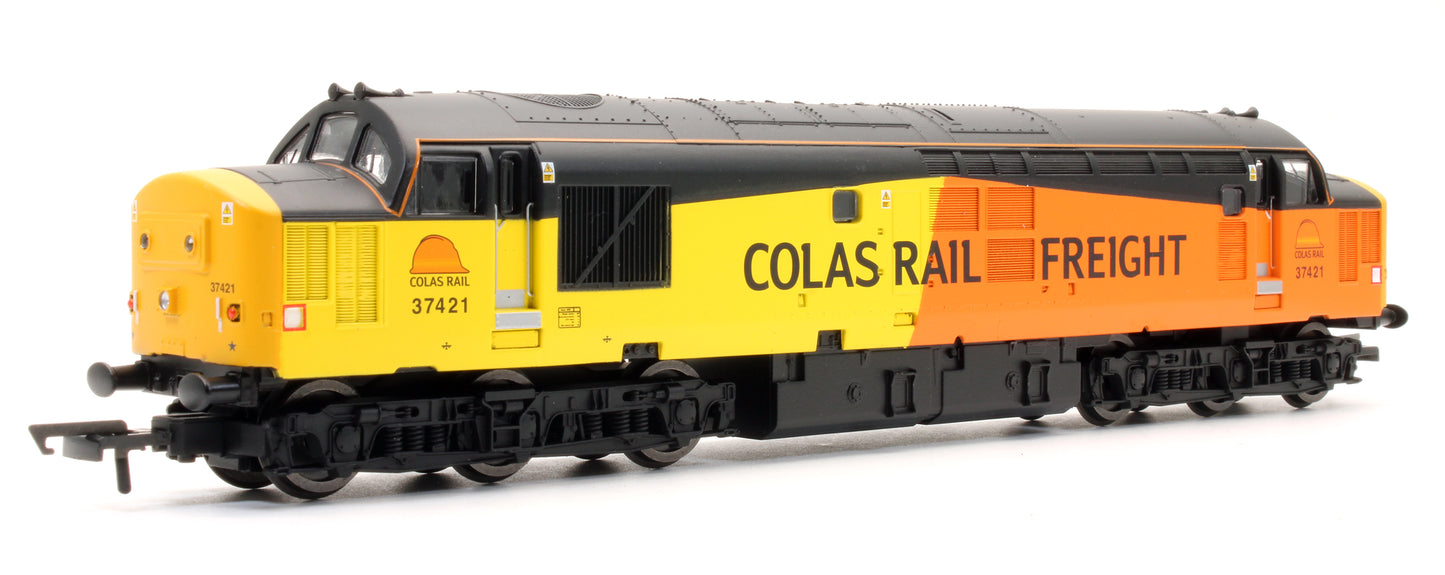 Pre-Owned RailRoad Plus Class 37 Co-Co Colas Rail 37421 Diesel Locomotive (DCC Ready)