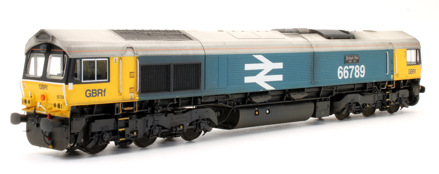 Pre-Owned Class 66789 BR Large Logo Blue With GBRf Branding 'British Rail 1948 - 1997' Diesel Locomotive - Custom Weathered - DCC Sound