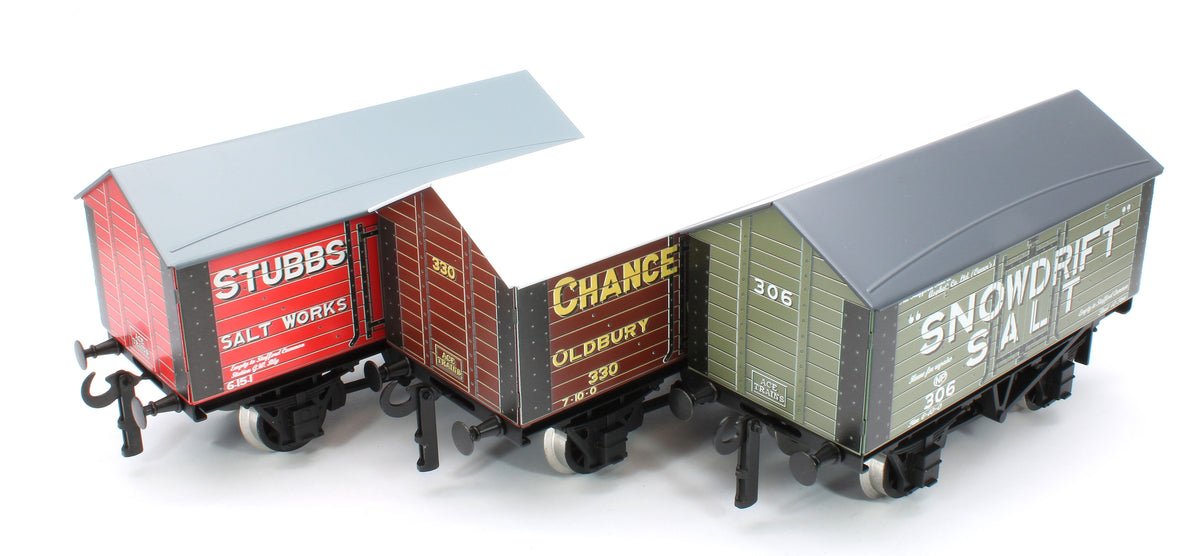G/6-SV1 Set of 3 Private Owner Salt Wagons - Snowdrift Salt, Chance & Hunt Ltd, Stubbs & Co Salt Works - Set 1