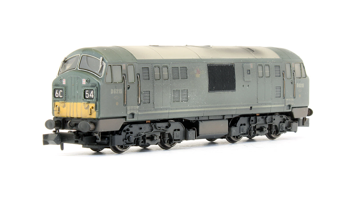 Pre-Owned Class 22 D6315 BR Green Small Yellow Panel Diesel Locomotive - Weathered