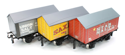 G/6-SV2 Set of 3 Private Owner Salt Wagons - Saxa Salt, Star Salt, Union Salt - Set 2