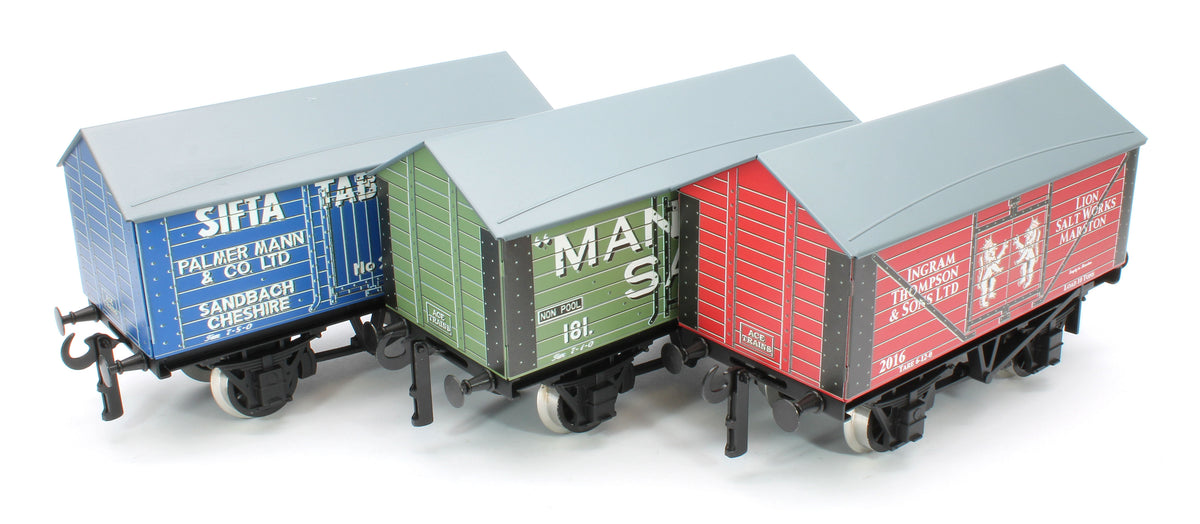 G/6-SV3 Set of 3 Private Owner Salt Wagons - Mangers Salt, Lions Salt, Sifta Salt - Set 3
