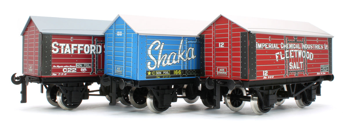 G/6-SV4 Set of 3 Private Owner Salt Wagons - ICI Fleetwood Salt, Shaka Salt, Stafford Salt Works Salt - Set 4