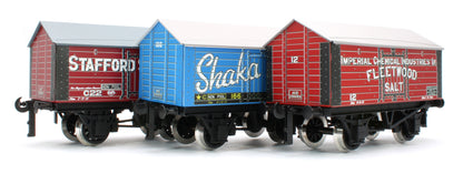 G/6-SV4 Set of 3 Private Owner Salt Wagons - ICI Fleetwood Salt, Shaka Salt, Stafford Salt Works Salt - Set 4