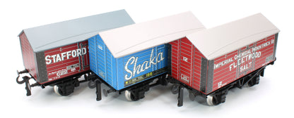 G/6-SV4 Set of 3 Private Owner Salt Wagons - ICI Fleetwood Salt, Shaka Salt, Stafford Salt Works Salt - Set 4
