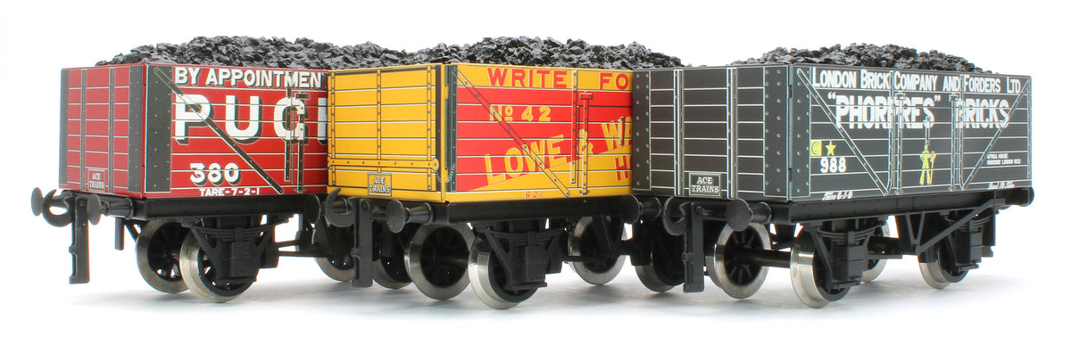 G/5-WS3 Set of 3 "London" Private Owner Coal Wagons - Pugh & Co, Lowe & Warwick, Phorpes Bricks