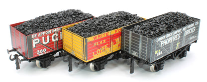G/5-WS3 Set of 3 "London" Private Owner Coal Wagons - Pugh & Co, Lowe & Warwick, Phorpes Bricks