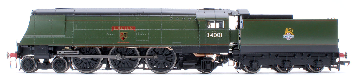 Black Label West Country Exeter 34001 B.R. Green Early Crest Steam Locomotive - DCC Sound & Smoke