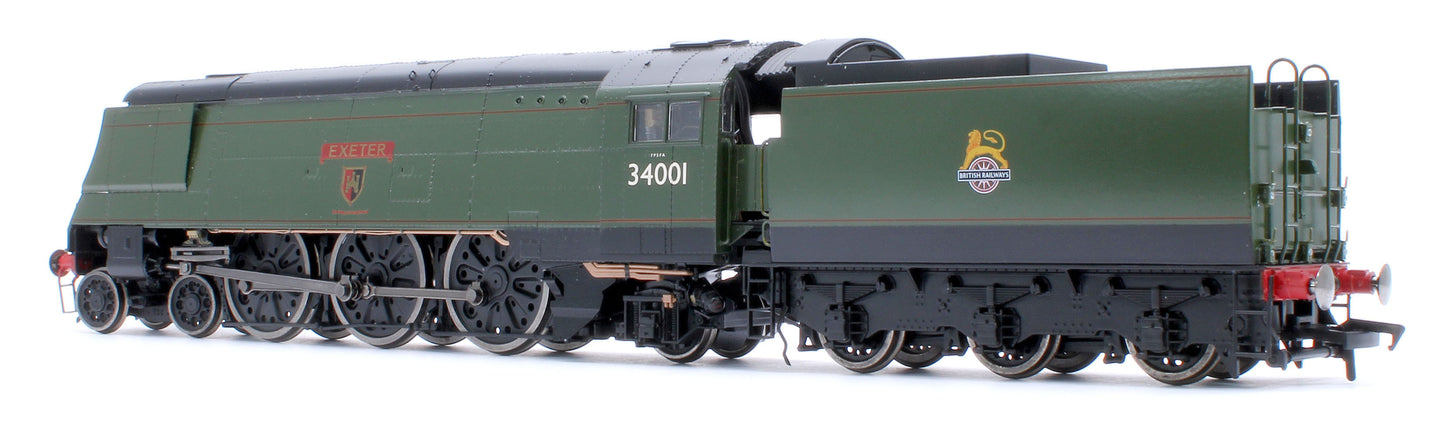 Black Label West Country Exeter 34001 B.R. Green Early Crest Steam Locomotive - DCC Sound & Smoke