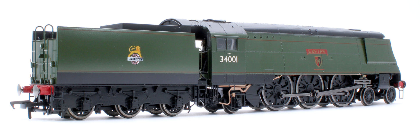 Black Label West Country Exeter 34001 B.R. Green Early Crest Steam Locomotive - DCC Sound & Smoke