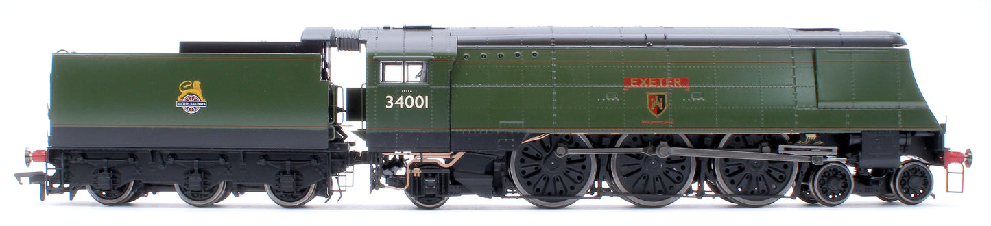 Black Label West Country Exeter 34001 B.R. Green Early Crest Steam Locomotive - DCC Sound & Smoke