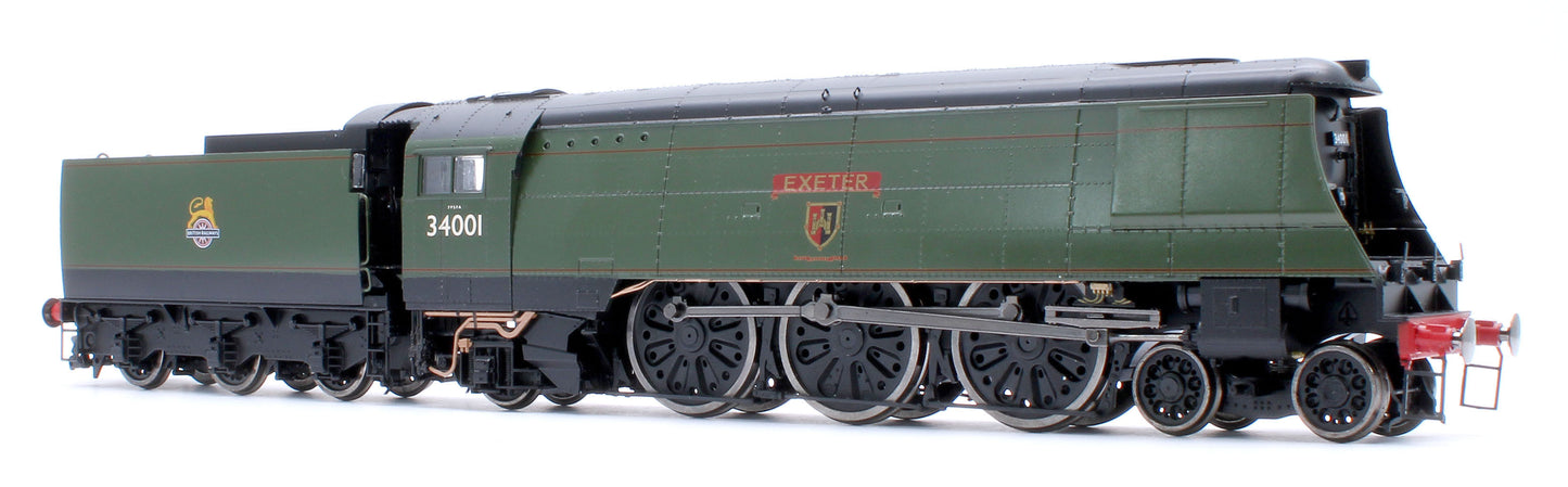 Black Label West Country Exeter 34001 B.R. Green Early Crest Steam Locomotive - DCC Sound & Smoke