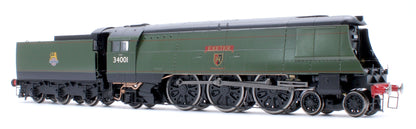 Black Label West Country Exeter 34001 B.R. Green Early Crest Steam Locomotive - DCC Sound & Smoke