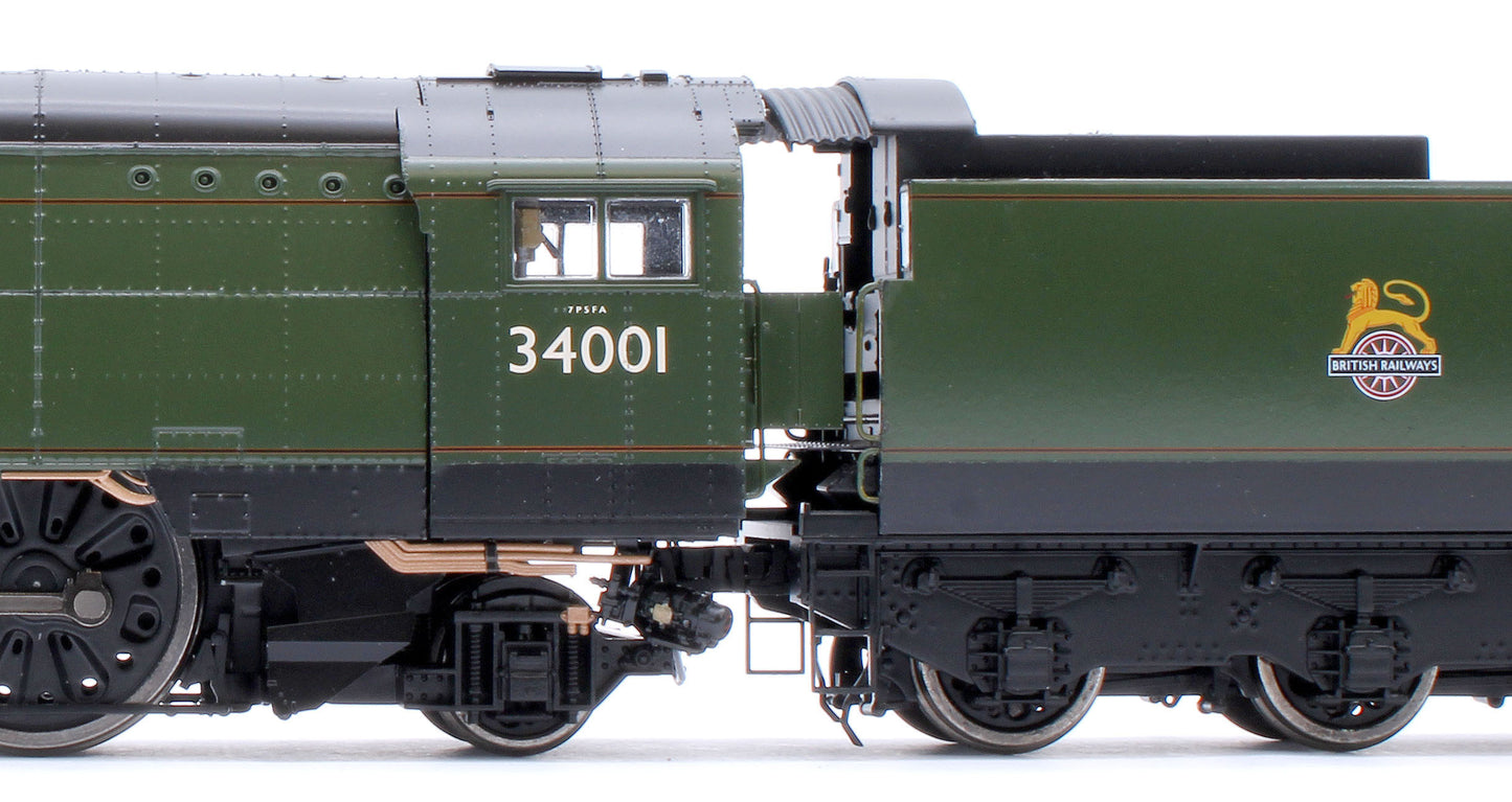 Black Label West Country Exeter 34001 B.R. Green Early Crest Steam Locomotive - DCC Sound & Smoke