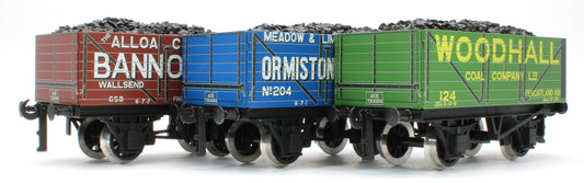 G/5-WS8 Set of 3 "Scottish Set B" Private Owner Coal Wagons - Bannock Burn, Ormiston Coal Co Ltd, Woodhall Coal Co Ltd