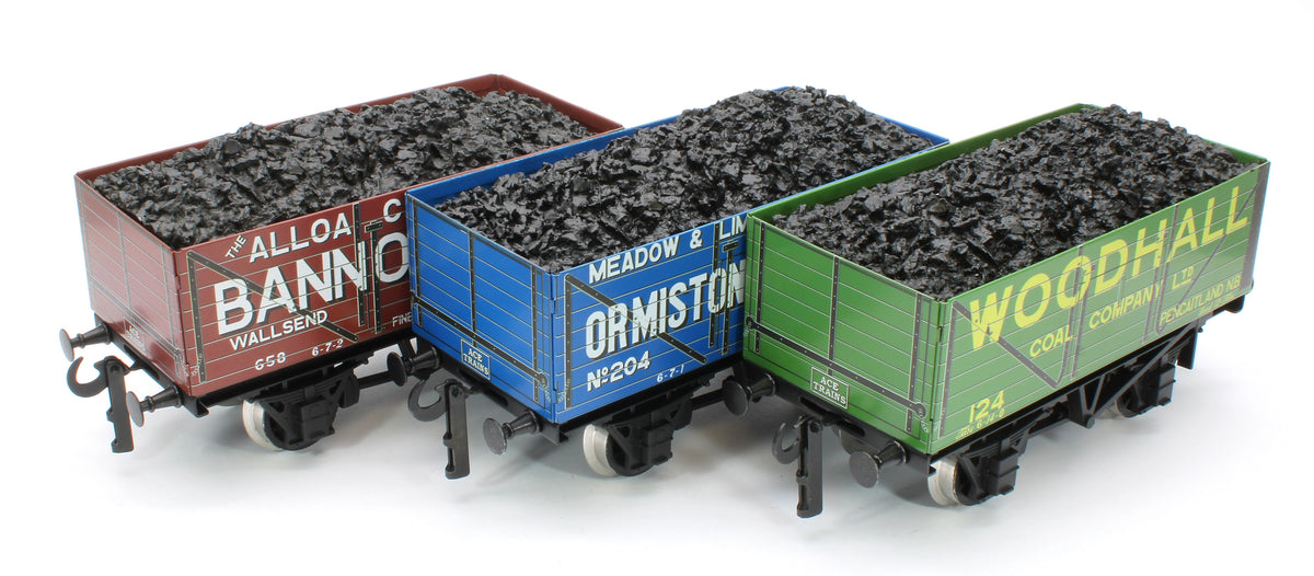 G/5-WS8 Set of 3 "Scottish Set B" Private Owner Coal Wagons - Bannock Burn, Ormiston Coal Co Ltd, Woodhall Coal Co Ltd