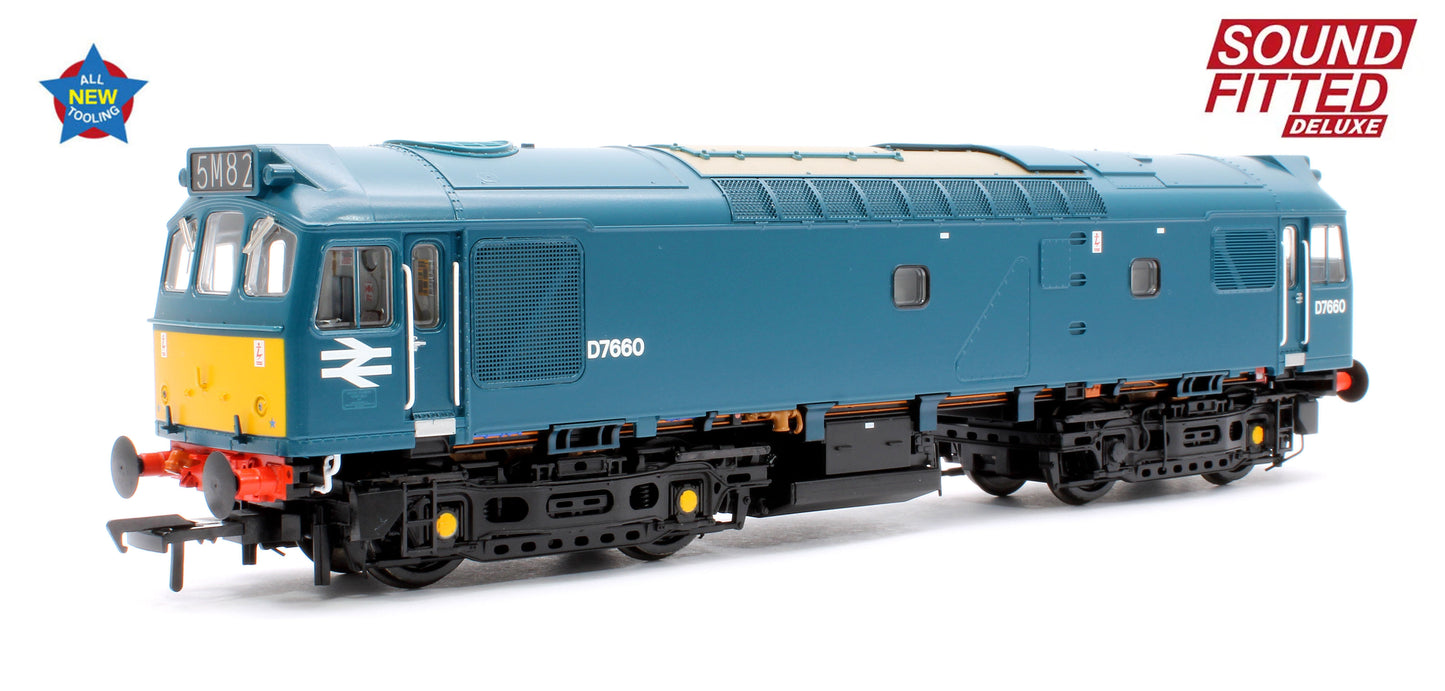 Class 25/3 D7660 BR Blue (Small Yellow Panels) Diesel Locomotive - DCC Sound Deluxe