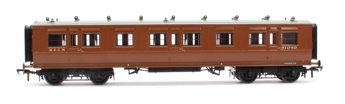 Pre-Owned LNWR 50ft Arc Roof Third Corridor M&GN Brown No.81040