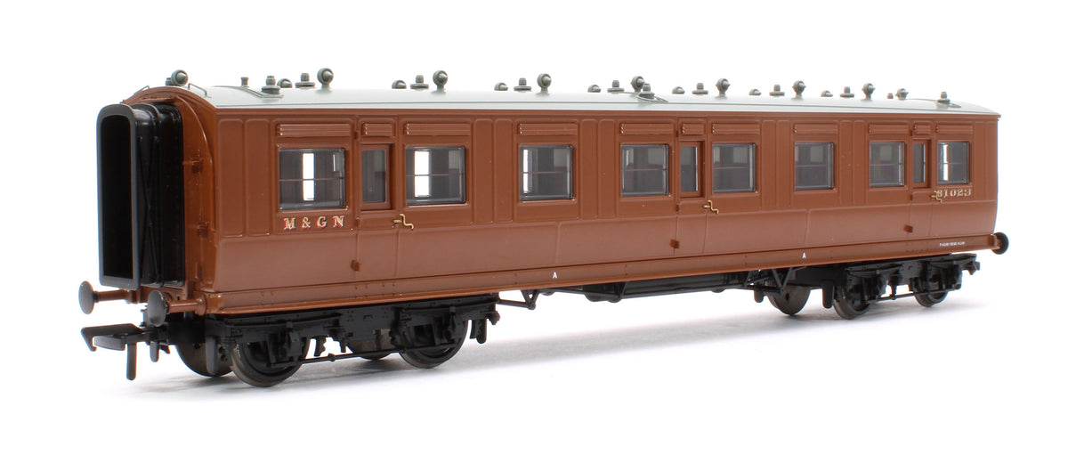Pre-Owned LNWR 50ft Arc Roof Third Corridor M&GN Brown No.81023