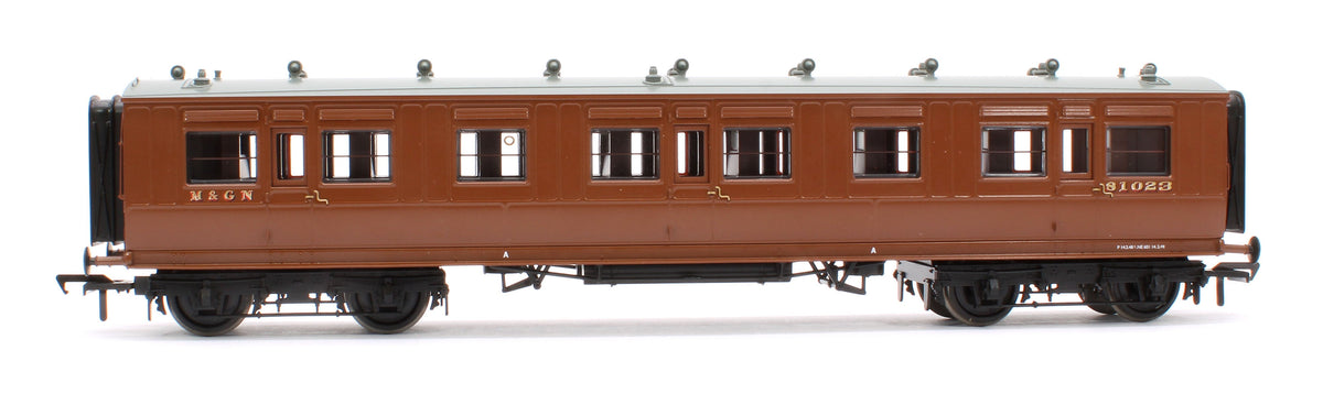 Pre-Owned LNWR 50ft Arc Roof Third Corridor M&GN Brown No.81023