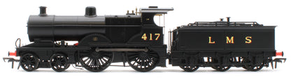 974008 Midland Railway 483 Class 4-4-0 LMS Wartime Unlined Black No.417 Steam Locomotive
