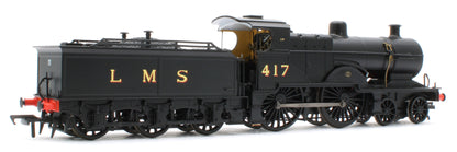 974008 Midland Railway 483 Class 4-4-0 LMS Wartime Unlined Black No.417 Steam Locomotive