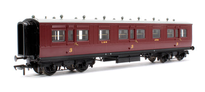 LNWR 50ft Arc Roof Third Corridor LMS Crimson Lake No.2334