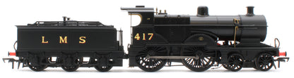 974008 Midland Railway 483 Class 4-4-0 LMS Wartime Unlined Black No.417 Steam Locomotive