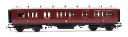 LNWR 50ft Arc Roof Third Corridor LMS Crimson Lake No.2334