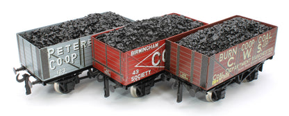 G/5-WS10 Set of 3 "Co-Op" Private Owner Coal Wagons - Peterborough Co-Op, Birmingham Co-Op, Burn Co-Op CWS