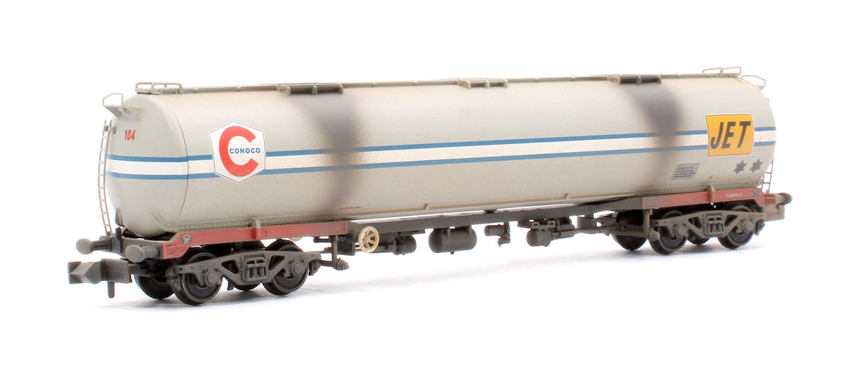 Pre-Owned BR 102T TEA Bogie Tank Wagon 'Conoco/Jet' Grey No. 104 - Weathered