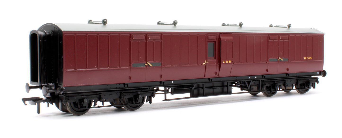 LNWR 50ft Arc Roof Full Brake LMS Crimson Lake No.32505